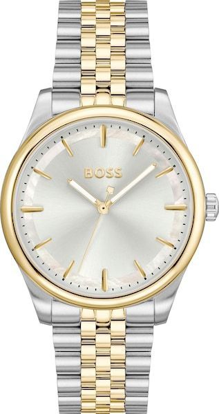 Polshorloge - Zonnezilveren Wijzerplaat - 316L Roestvrijstalen Armband - Geelgouden Ionenplating