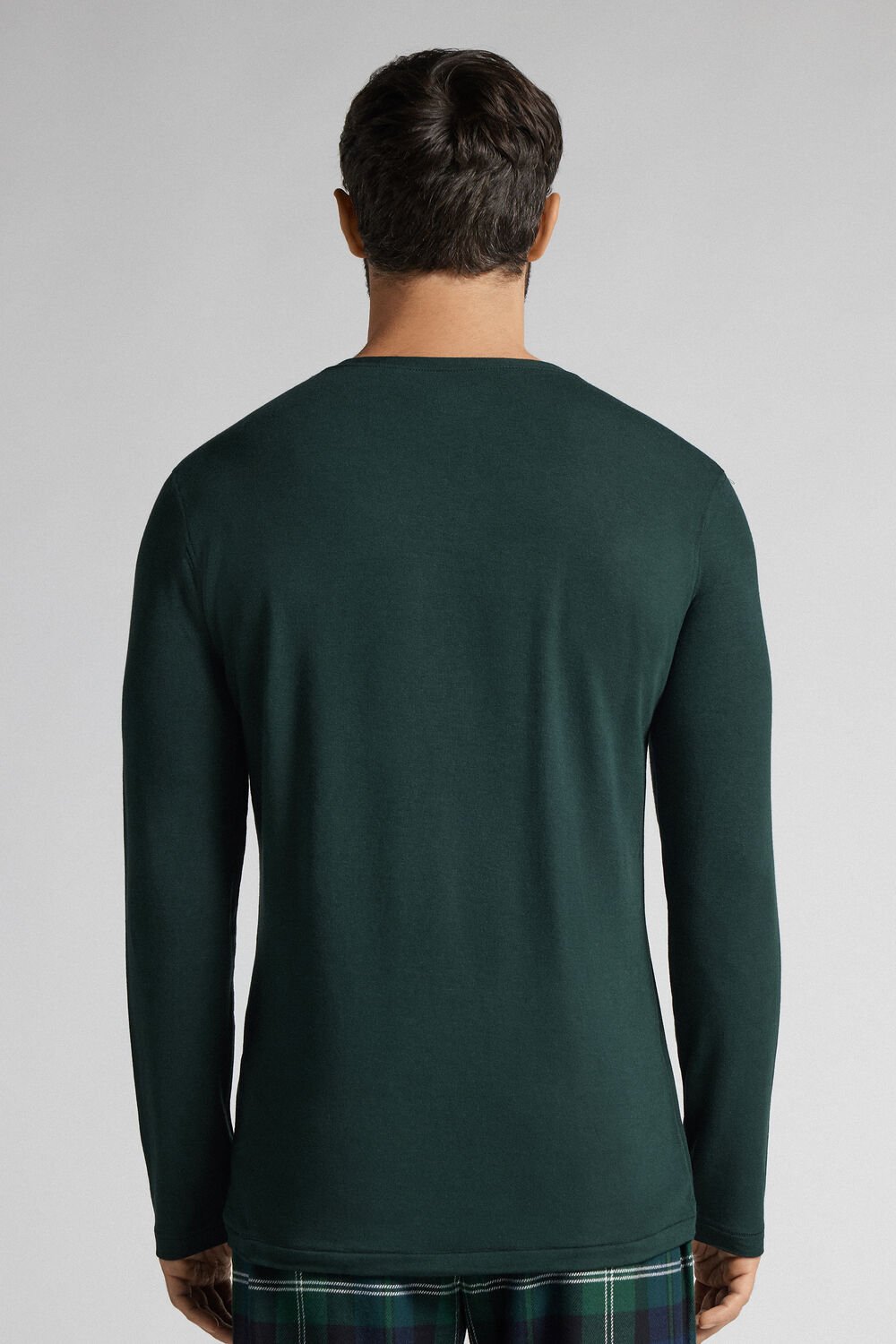 Blusa de manga comprida em modal e cashmere