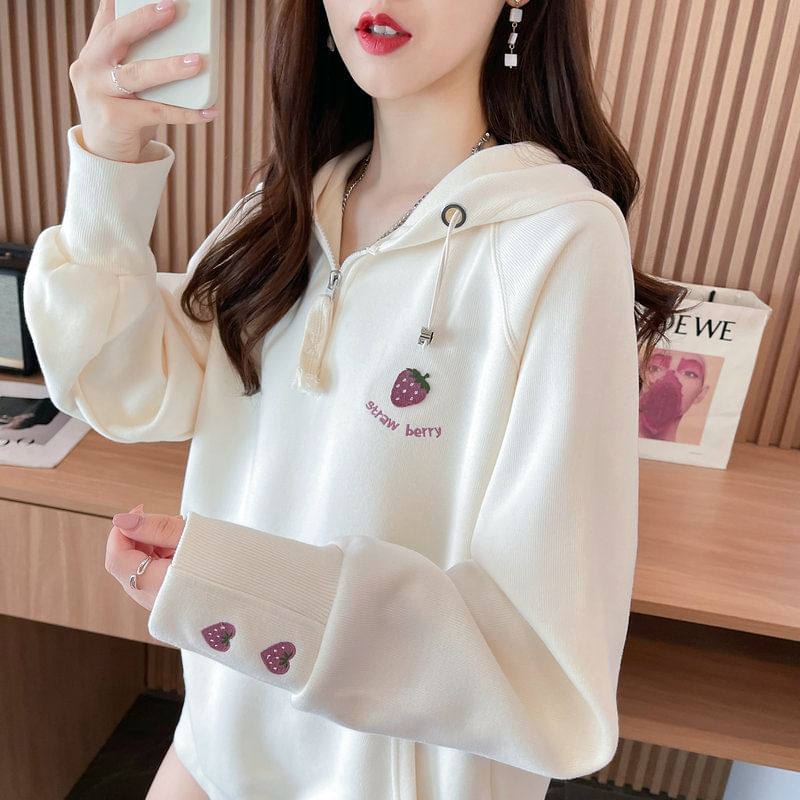 Jewie - Hoodie met lange mouwen en aardbeienprint