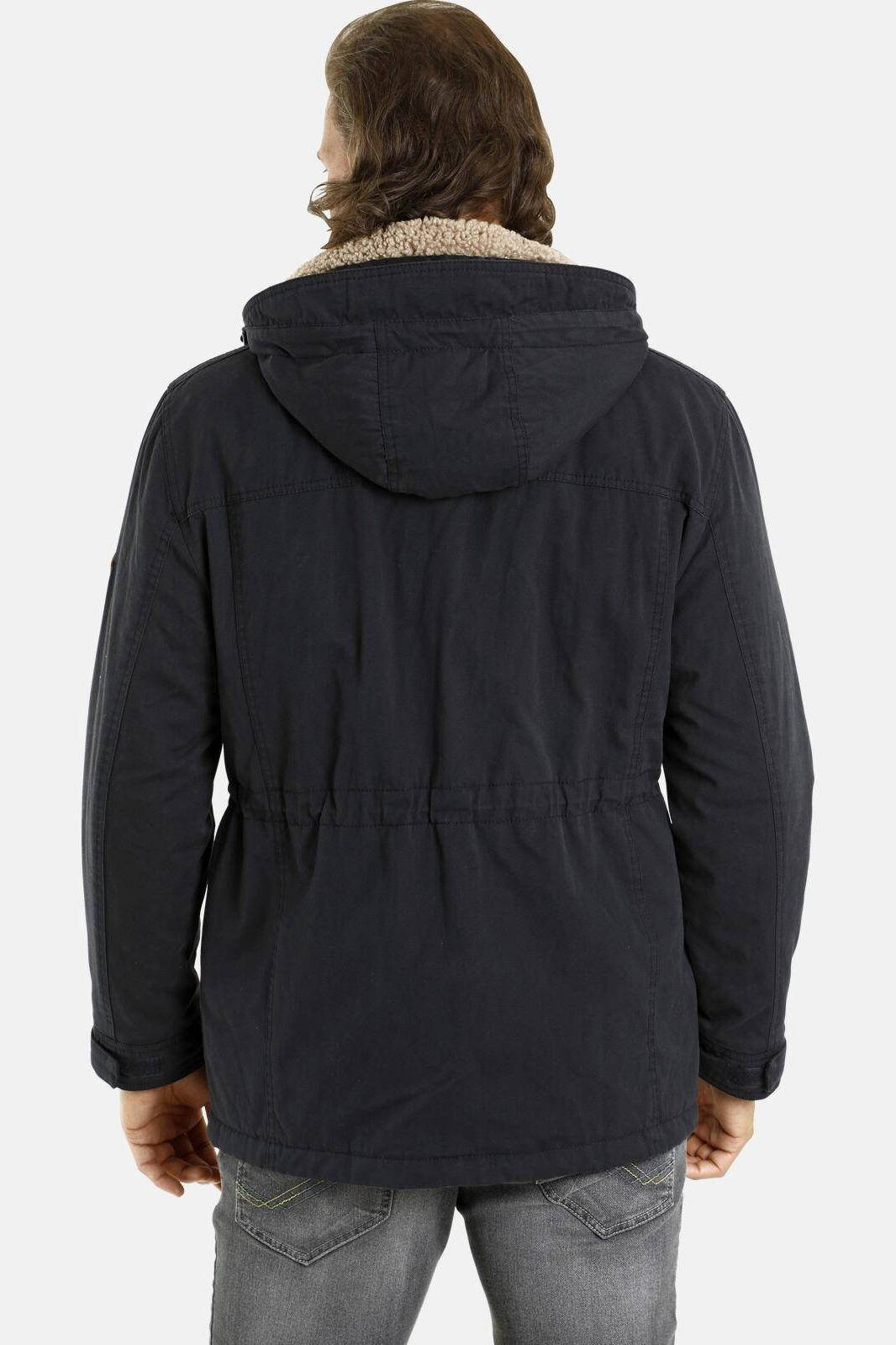 Jan Vanderstorm jas LUDVIG Plus Size met logo donkerblauw