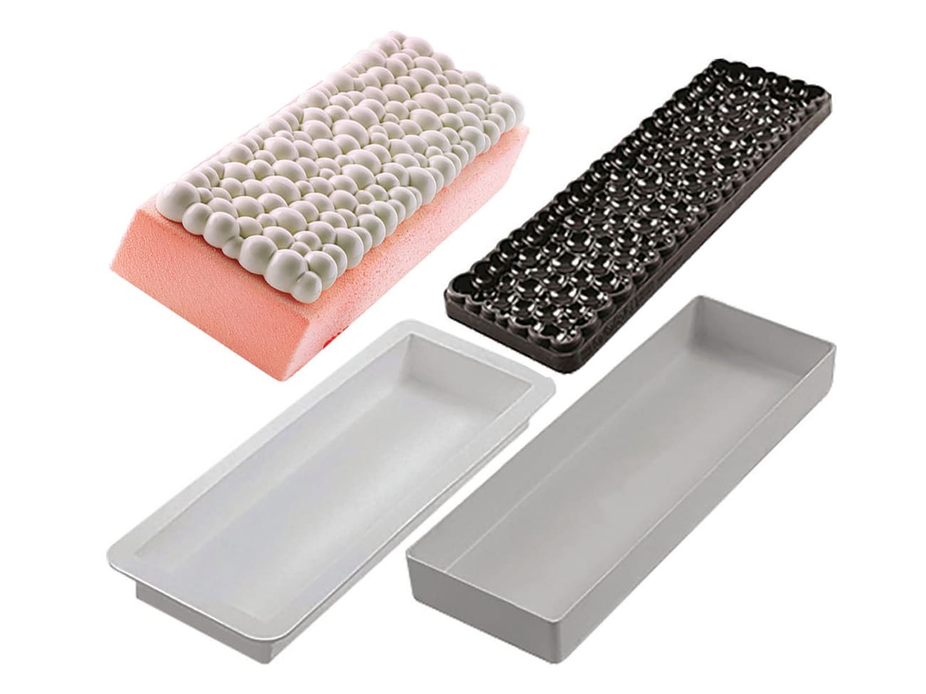 Moule silicone rectangulaire - mille bulles - 30 x 10 cm - Silikomart