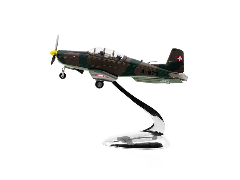 ACE Pilatus P-3 A-873 inkl. Chromständer 1:72 Massstabsmodell Metallflugzeug mit Display-Ständer
