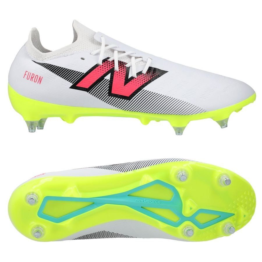 New Balance Furon V7 Destroy SG - Blanc/Violet/Jaune Fluo