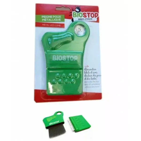 Pente metálico anti-piolhos Biostop com lupa