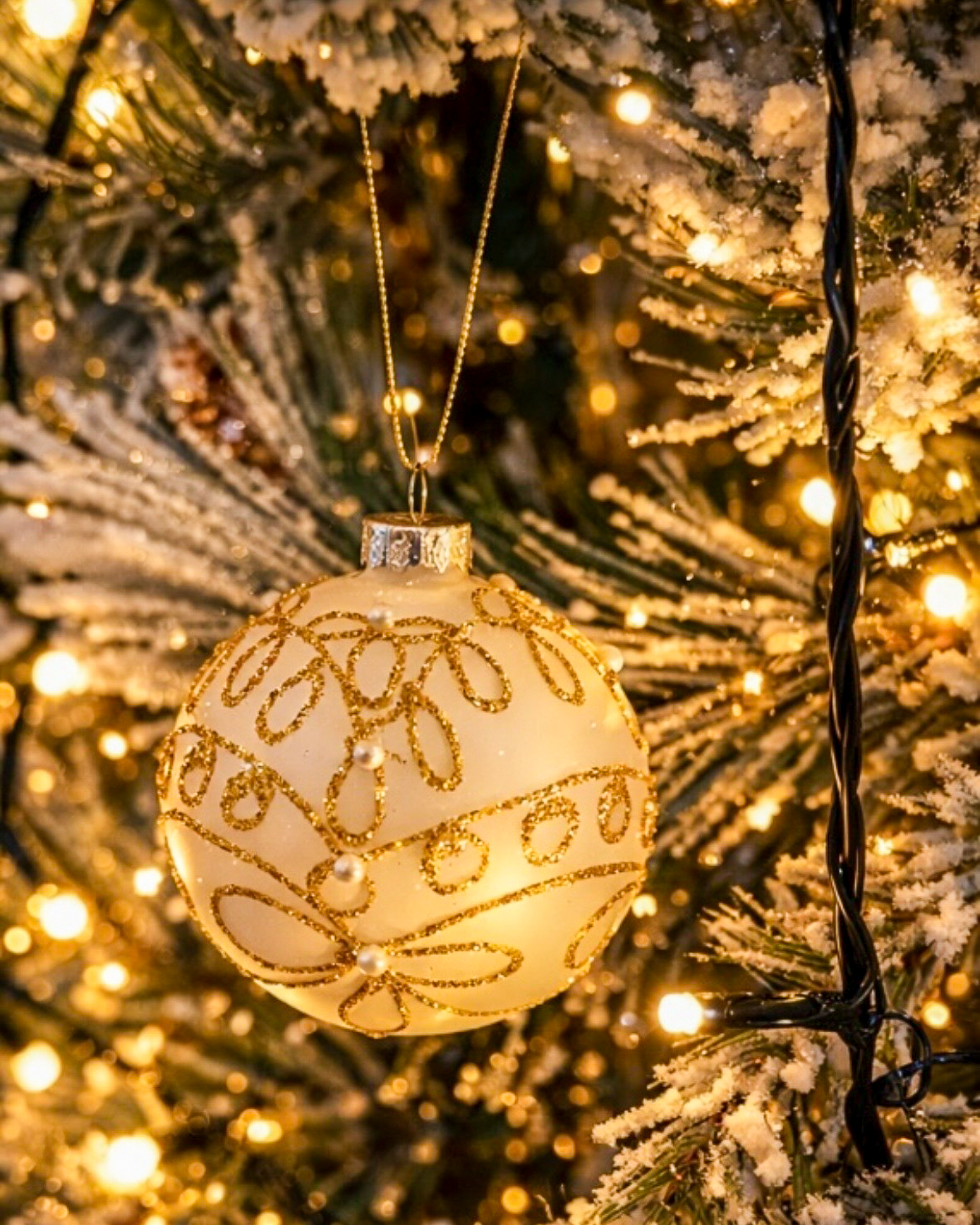 Set van 70 kerstballen FLICKER Glas Goud