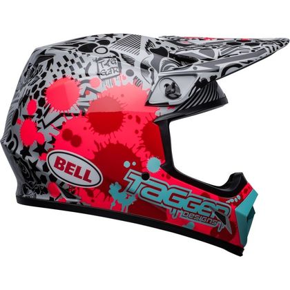 Casque cross Bell MX-9 MIPS TAGGER SPLATTER 2023 - Rouge / Gris