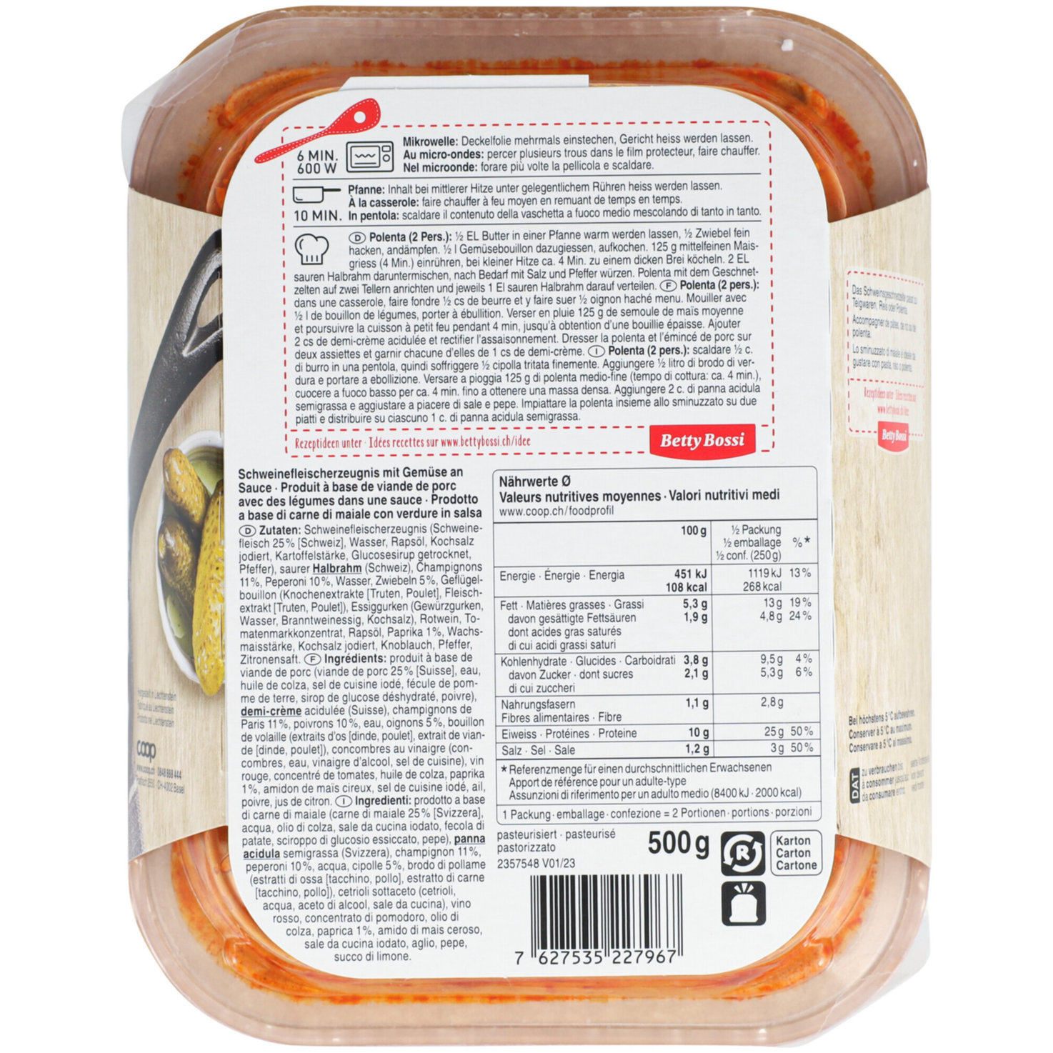 Betty Bossi Schweinsgeschnetzeltes mit Paprikasauce