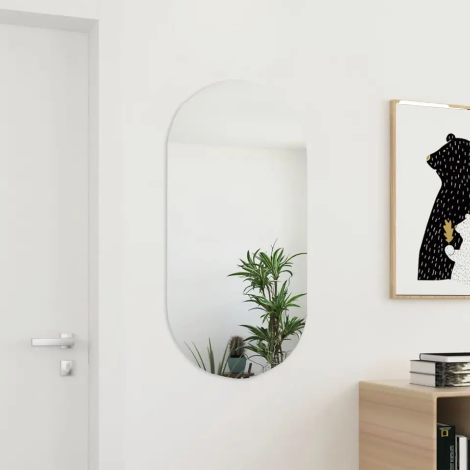 vidaXL - Wandspiegel - Wit - Glas - 100 x 50 cm