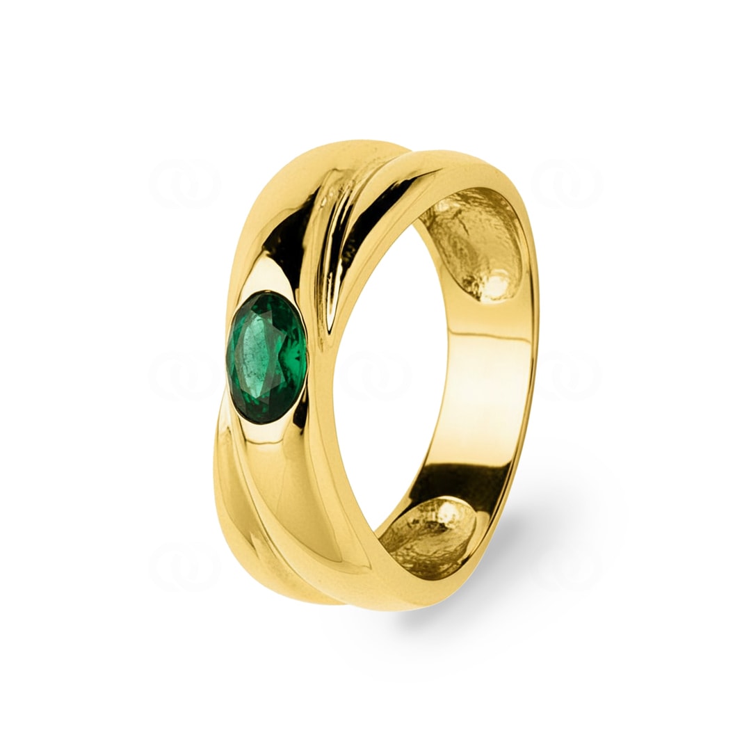 Ring 750/18 K Gelbgold mit Smaragd