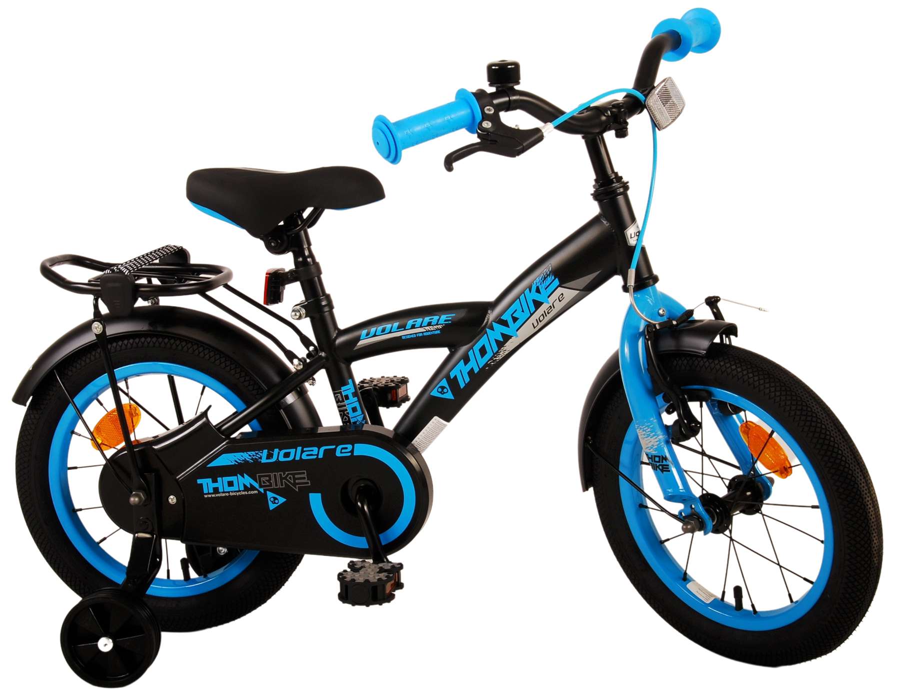 TPFSports Thombike Kinderfahrrad - Jungen - 14 Zoll - Rücktritt + Handbremse - Schwarz/Blau