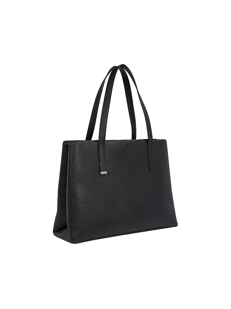 CALVIN KLEIN Tasche - Shopper CK PLAQUE Medium schwarz