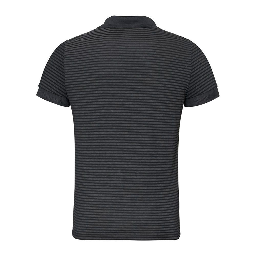 Odlo NIKKO DRY - Polo Homme black/odlo steel grey/stripes