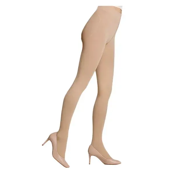 Meia-calça opaca Sigvaris Styles, classe 2, tamanho G, bege rosa.