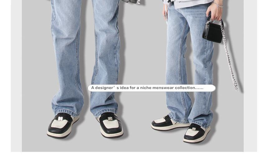 FAERIS - Mid Rise Washed Flared Jeans