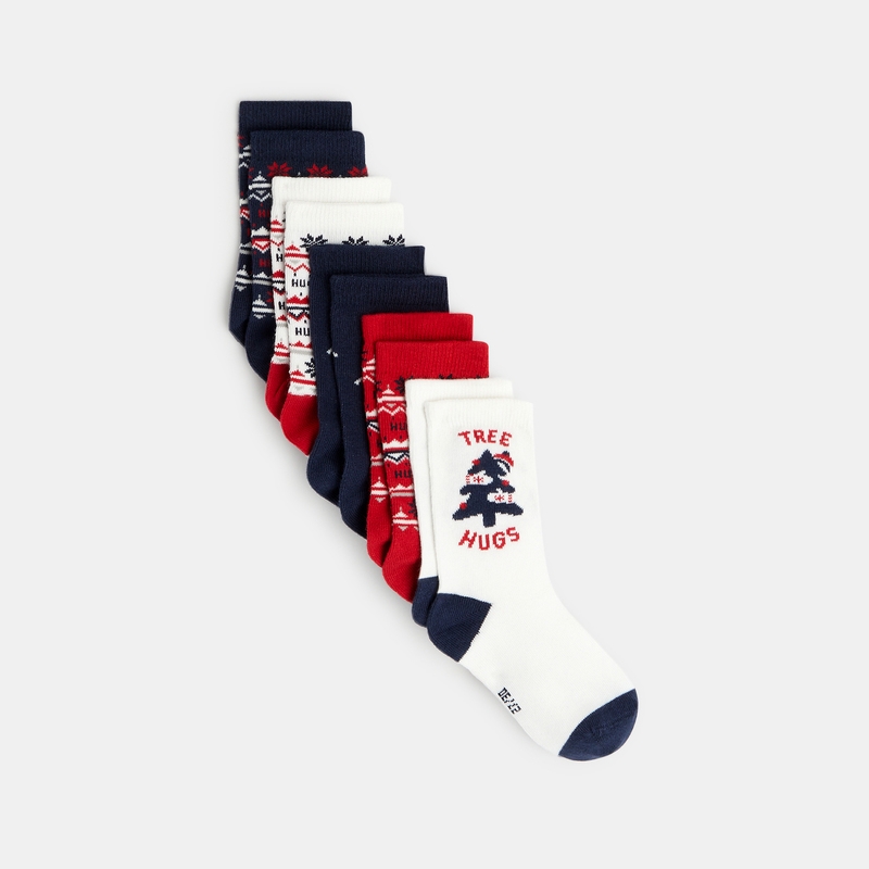 Chaussettes Noël (lot de 5) rouges garçon