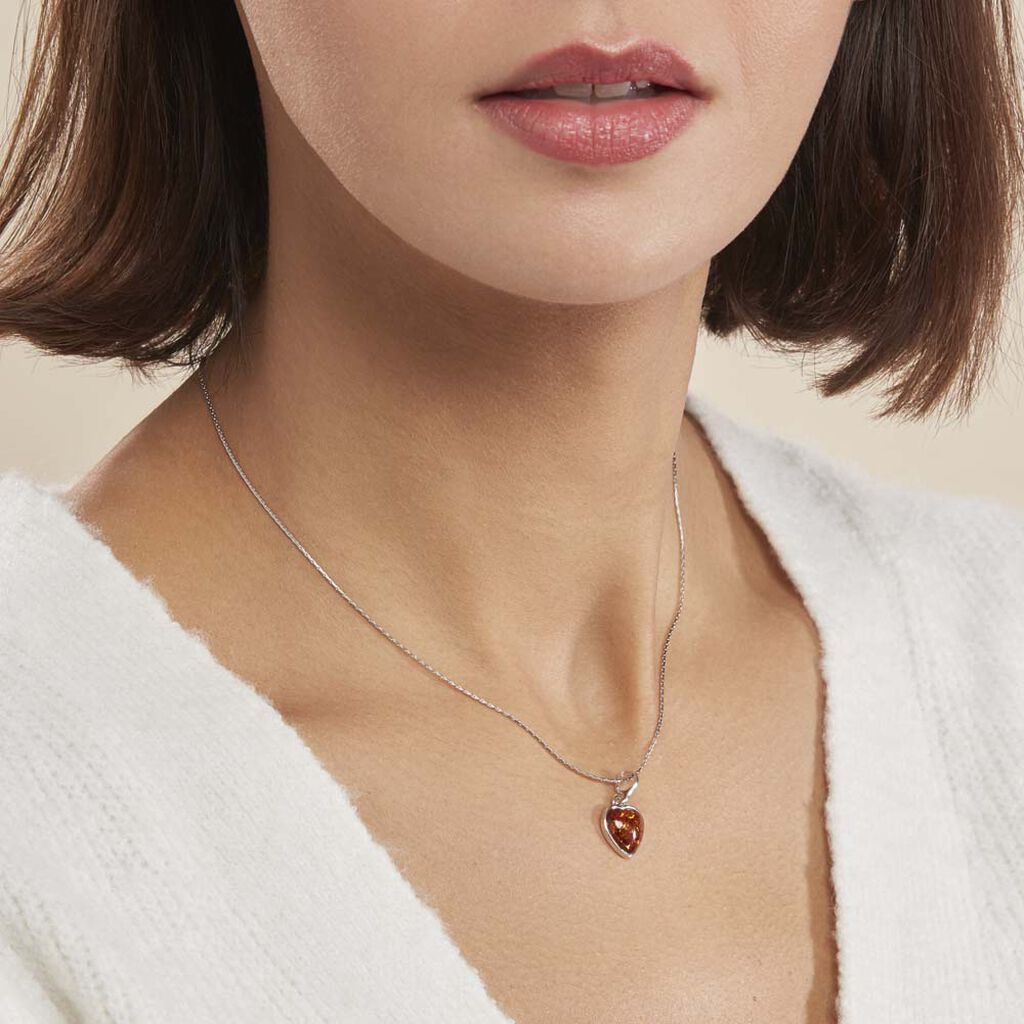 Collier Argent Blanc Karyl Ambre