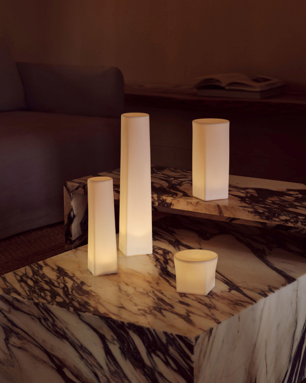 Audo Copenhagen Plinth Low salontafel 60x100 Calacatta Viola marmer