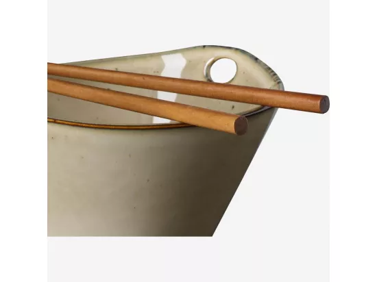 HABITAT - Bol de nouilles avec baguettes en grès - 8 cm - Marron (Lot de 4) - Jersey