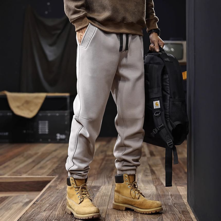 Nataro - Mid Rise Plain Straight Leg Sweatpants