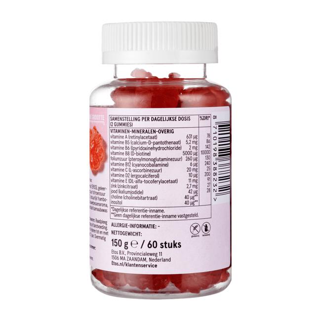 Etos Hair Biotine gummies 5000μg 60 stuks