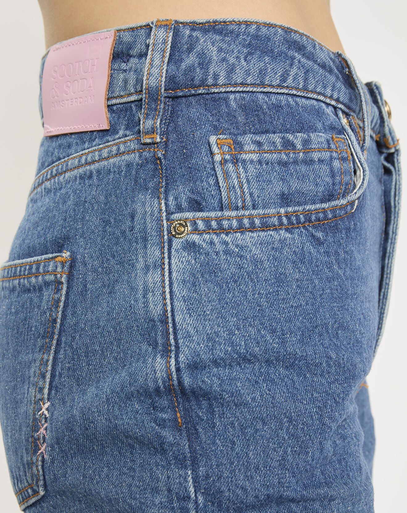 Scotch & Soda Jean Regular Fit taille haute Sky bleu brut