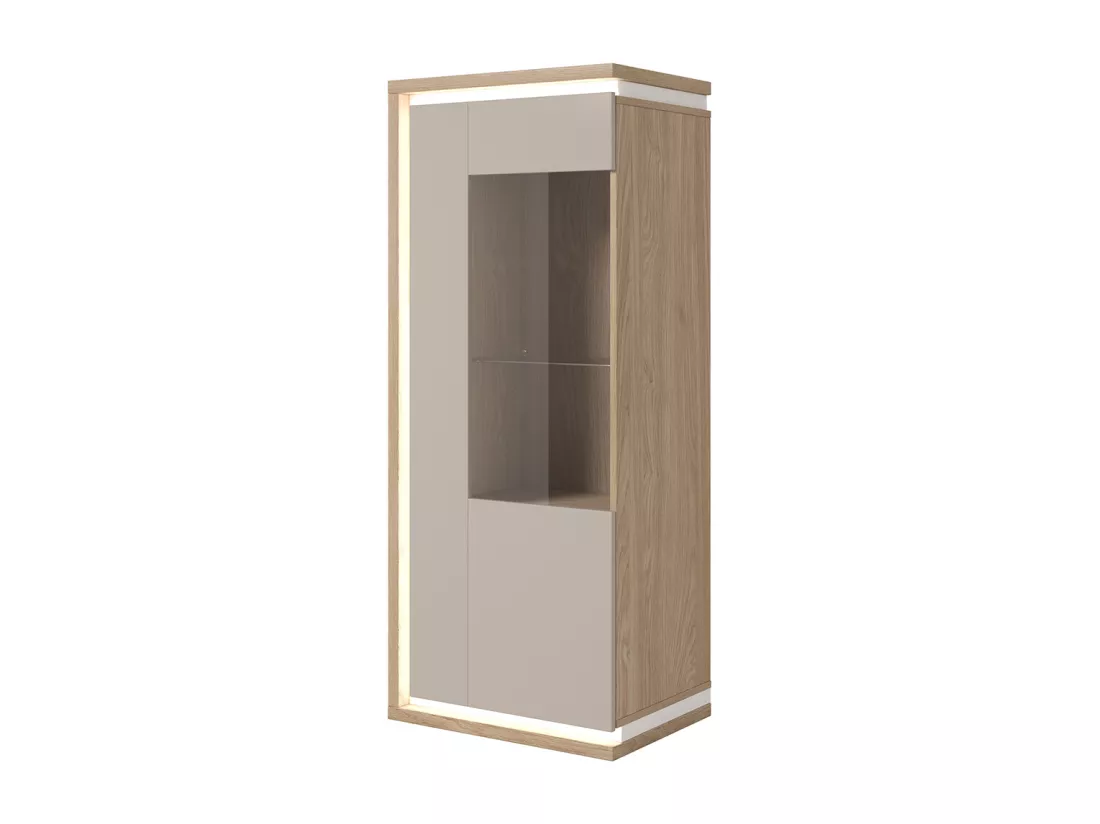 Vaisselier 1 porte droite Iria Cachemire et Bois