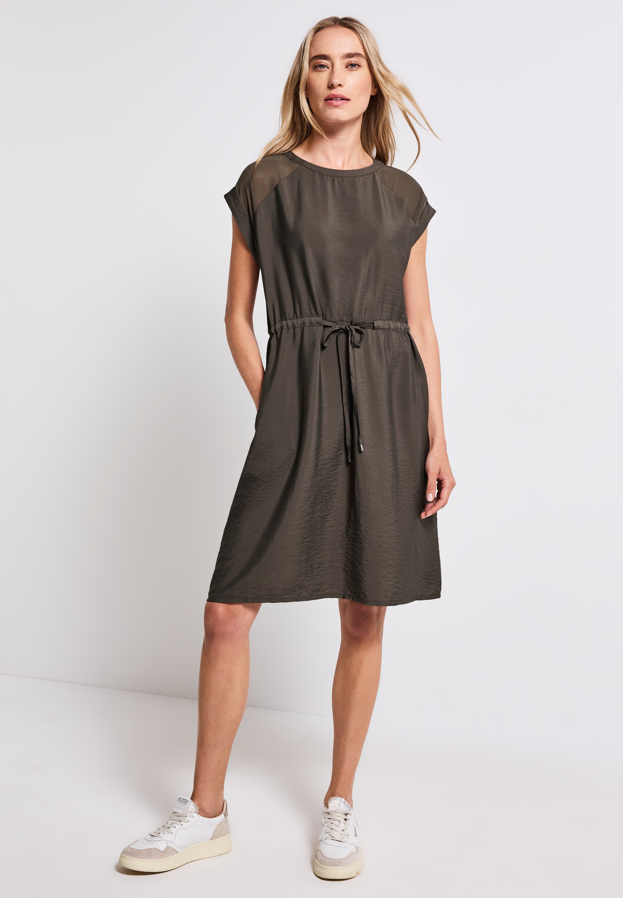 STREET ONE Shirtkleid Eingrifftaschen mit Mesh-Details