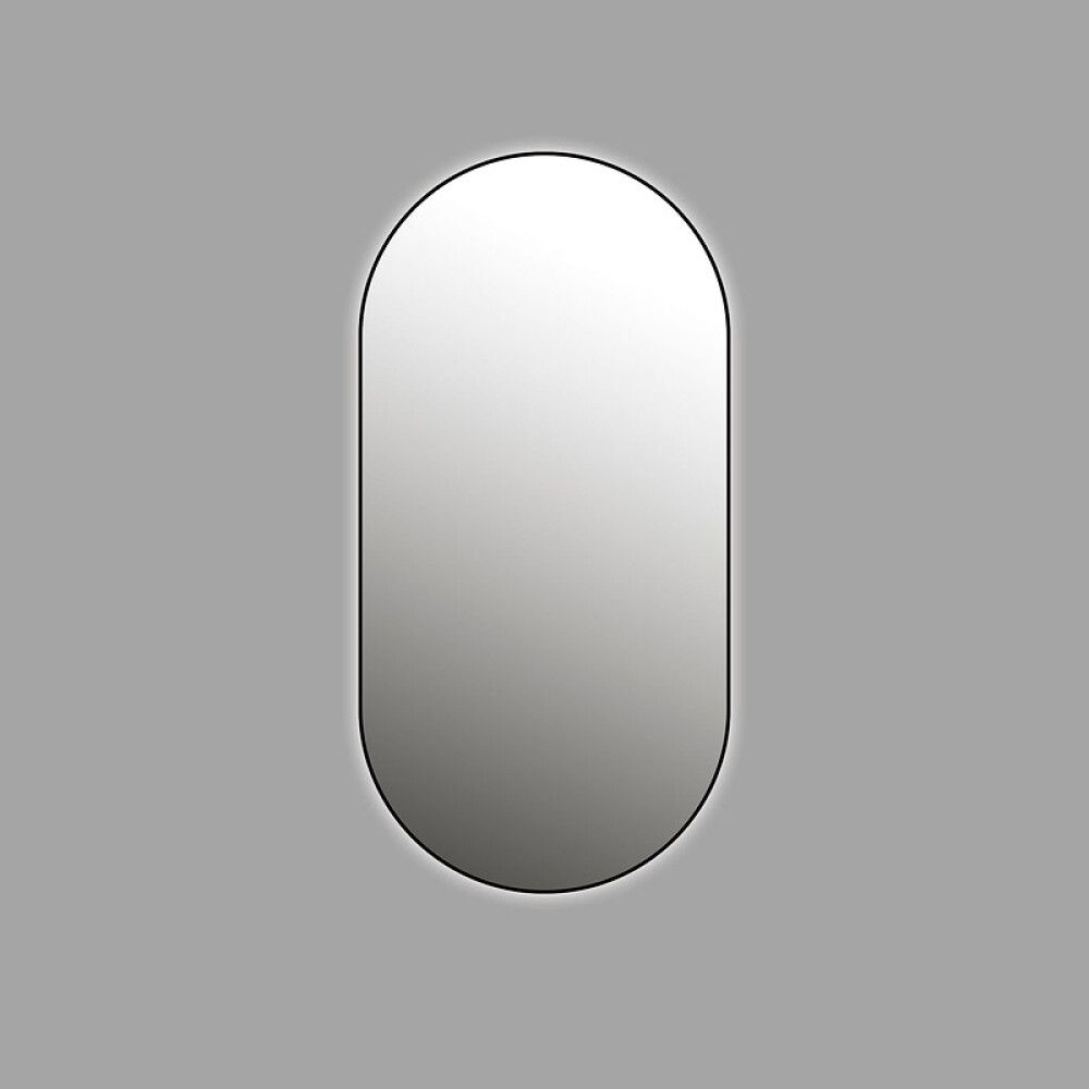 SPEIL CAMARGUE GRYNING OVAL LED SVART 45X90CM