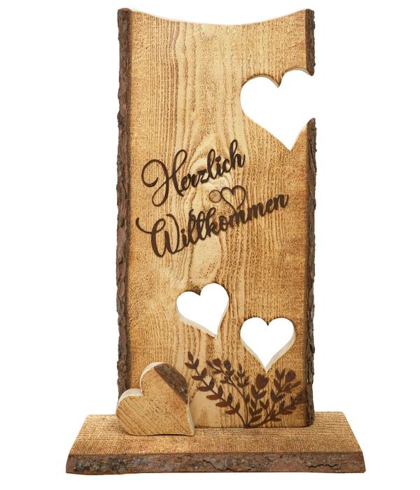 Badeko Holz-Ständer Herzlich Willkommen mit
