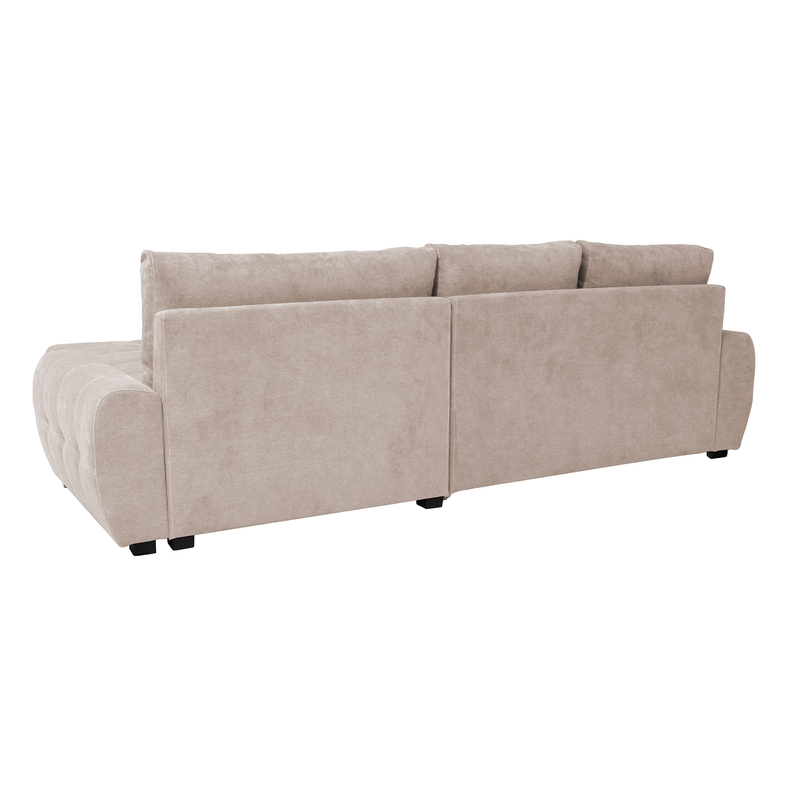 Ecksofa - beige - mit Liegefunktion und Staukasten