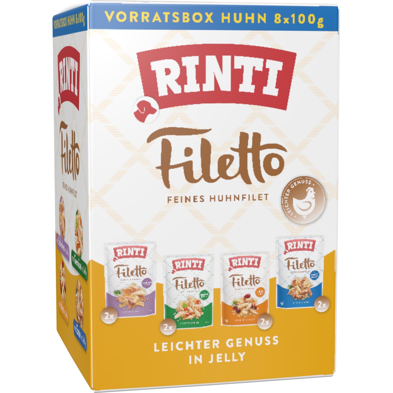 RINTI Nassfutter Hund Filetto Multibox 8 x 100g