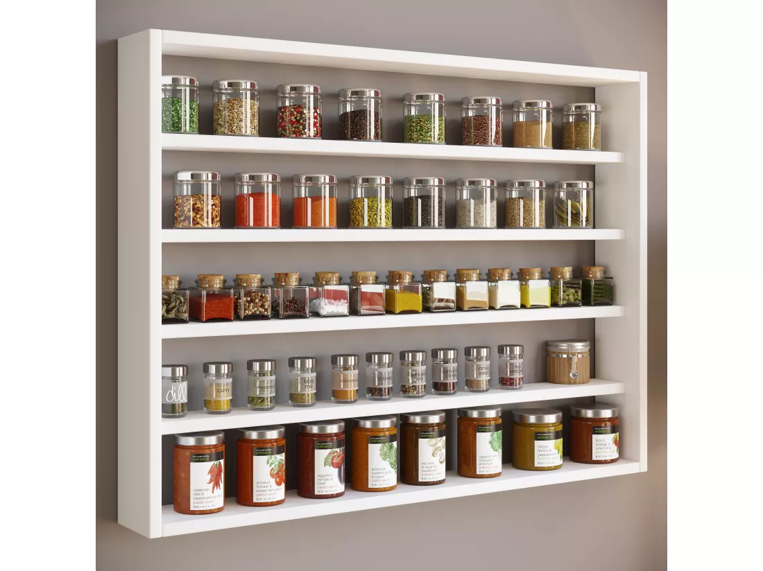 Étagère murale Étagère à épices Cuisine Esaldi L