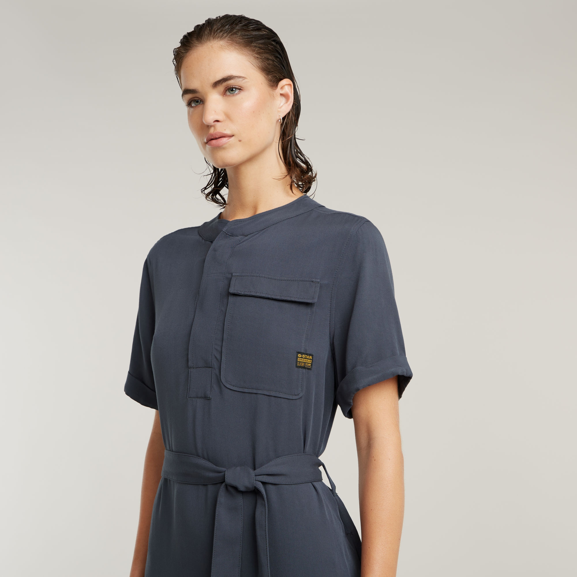 G-STAR Blusenkleid »Belted Dress« Brusttasche mit Bindegürtel
