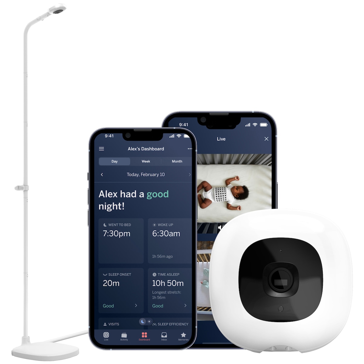 Nanit Pro Camera babymonitor N303SW (med gulvstativ)