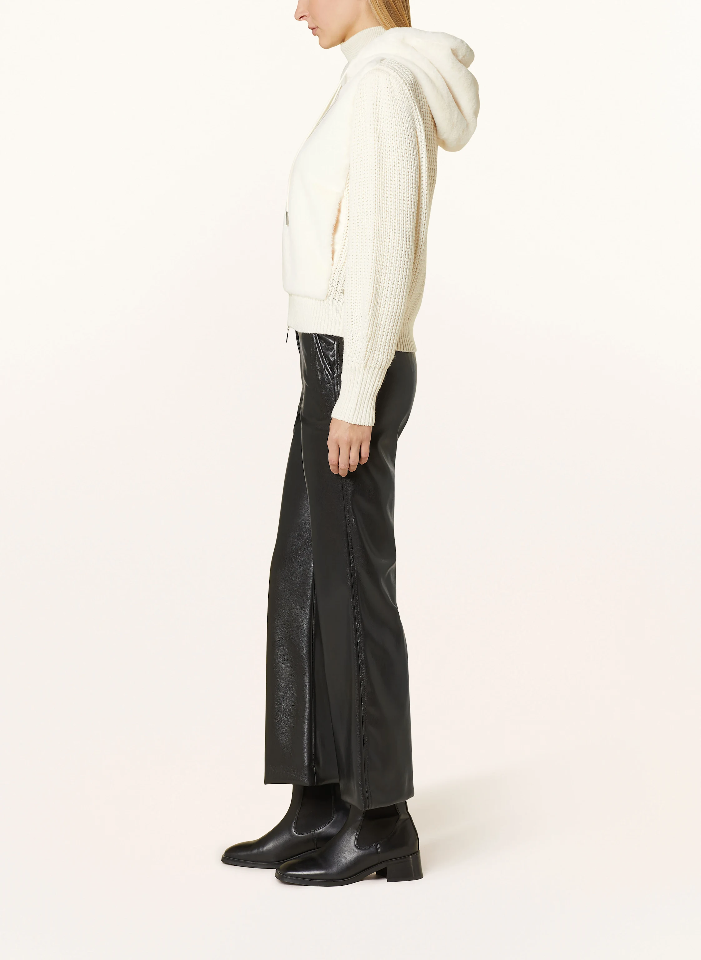 monari Kunstpelz-Jacke im Materialmix