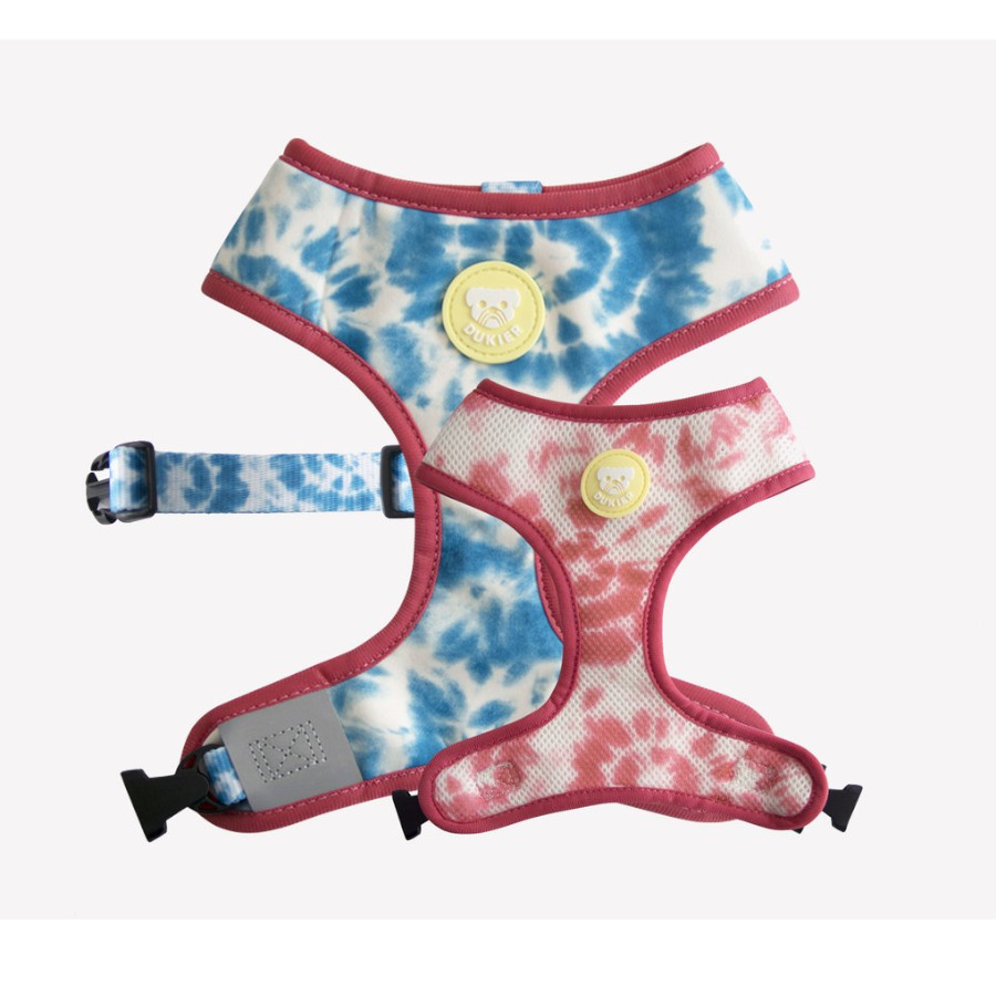 Coleira reversível com estampa tie-dye da Dukier para cães.