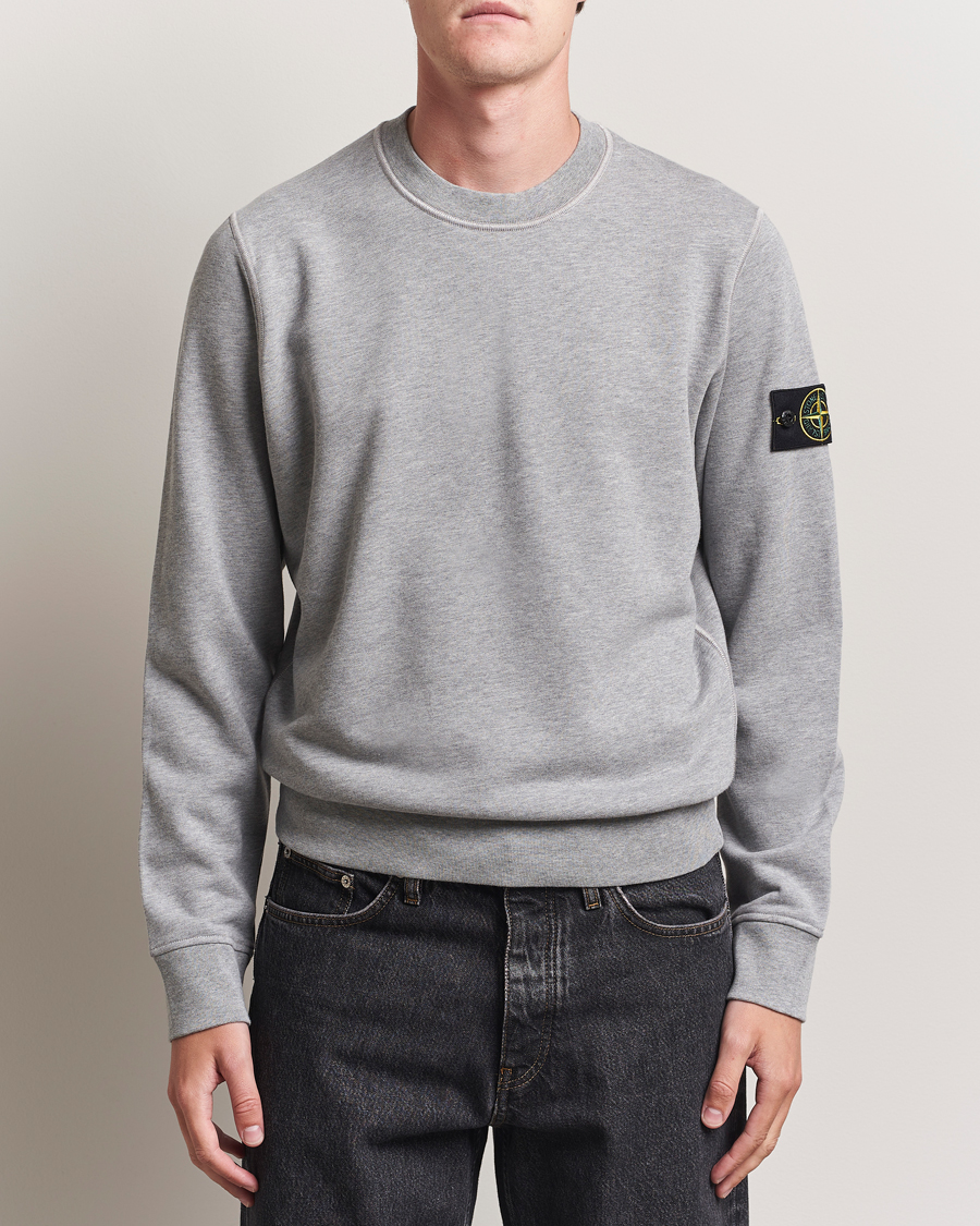Stone Island Garment Dyed Fleece Sweatshirt Grey Melange
