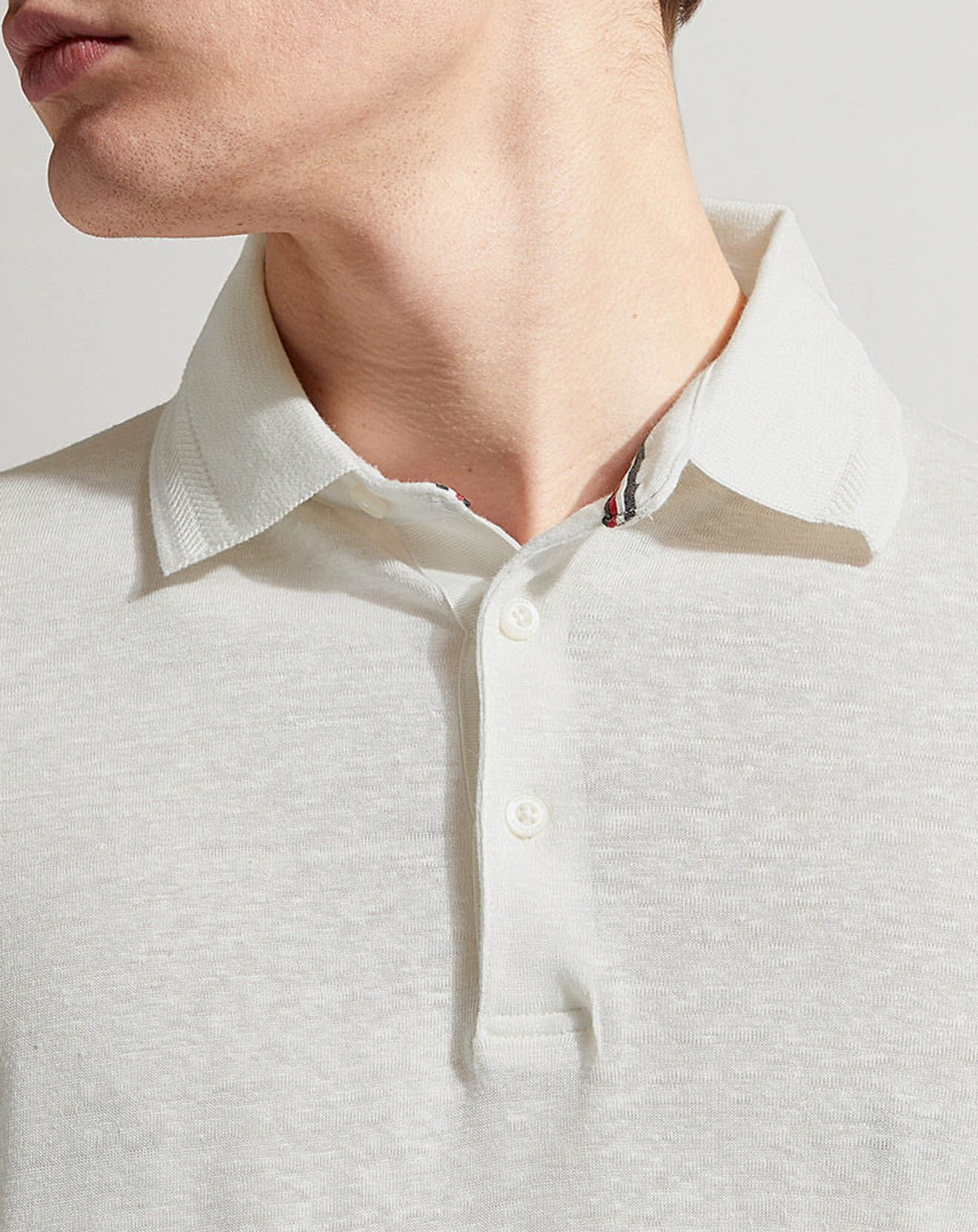 Tommy Hilfiger Polo en Lin mélangé Premium écru