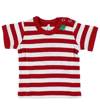 Freds WoRød T-shirt - R?d/Hvidstribet