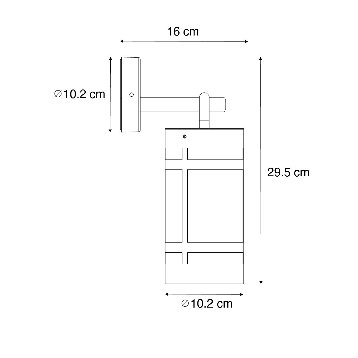 Industriële buiten wandlamp roestbruin IP44 - Ruben