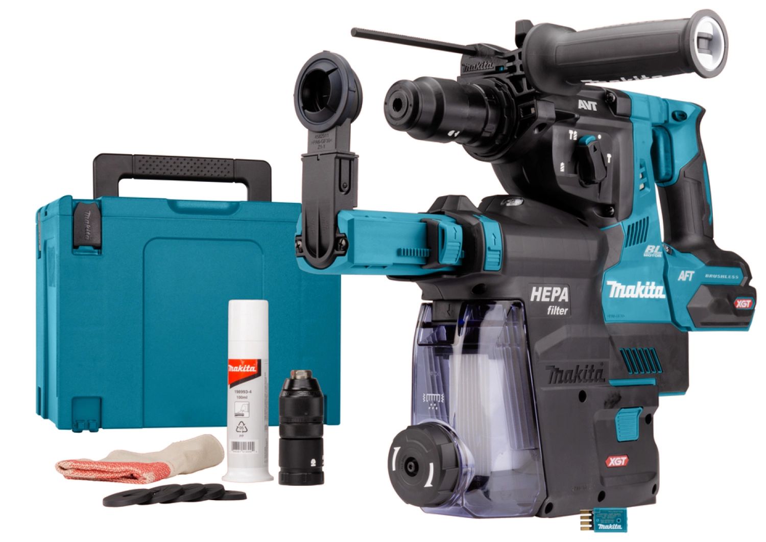 Makita HR002GZ05 XGT 40V Max Li-Ion accu SDS-Plus combihamer body incl. stofafzuigsysteem in Mbox - 2,9J - koolborstelloos