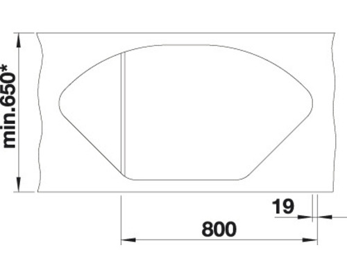 Blanco DELTA II spoelbak 1057 x 575 mm tartufo 523666 1 bak met secundaire bak en afdruiprek, bak links