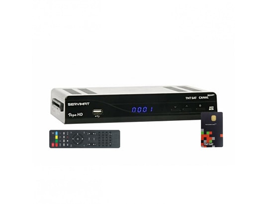 SERVIMAT - Décodeur satellite HD VEGA Récepteur 12V 220V + Carte TNTSAT V6
