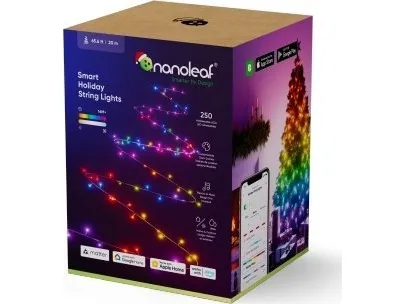 Nanoleaf Smart Holiday - Kædelys - LED - 18 W - 16 millioner farver/tunebar hvid - 2700-6500 K - sort