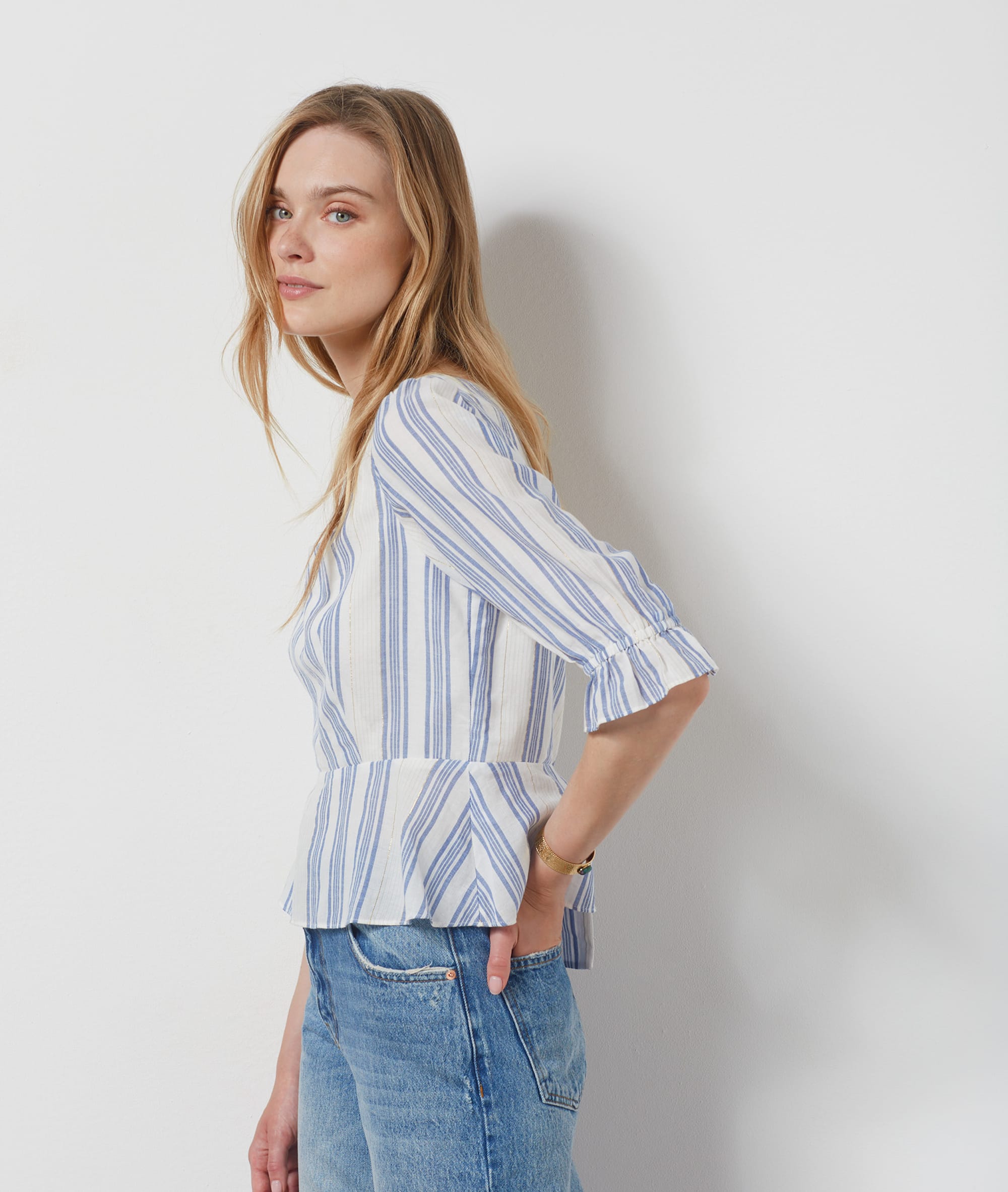 Blouse en coton avec dos à nouer