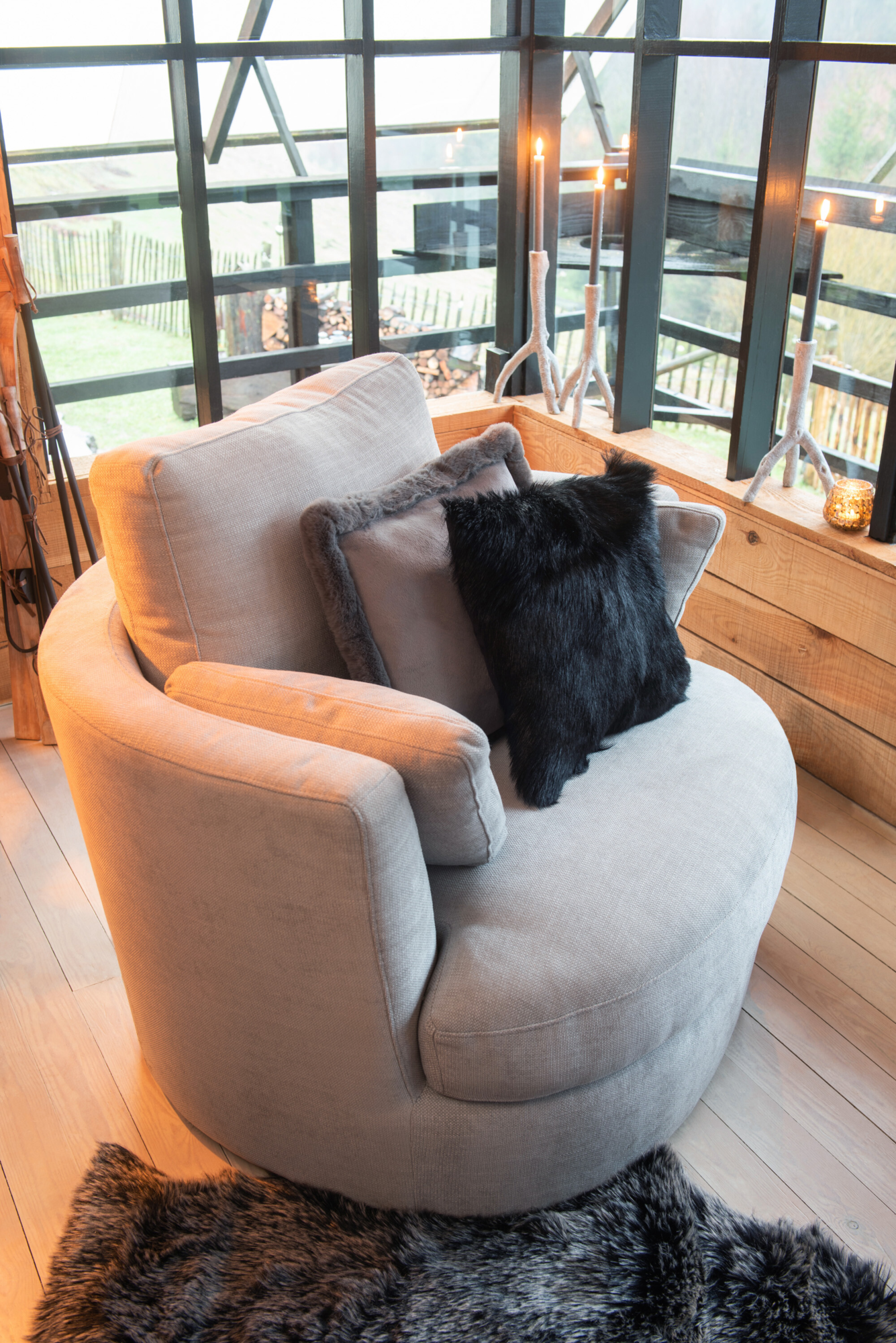Fauteuil 360º grijs
