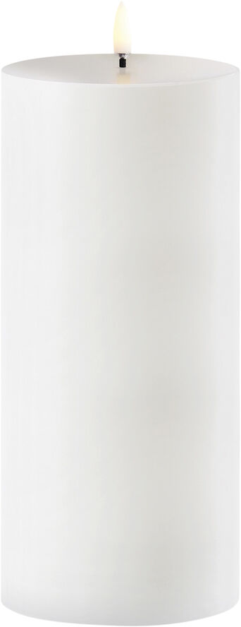 Uyuni Outdoor LED pillar candle, White, 8,4x20 cm White