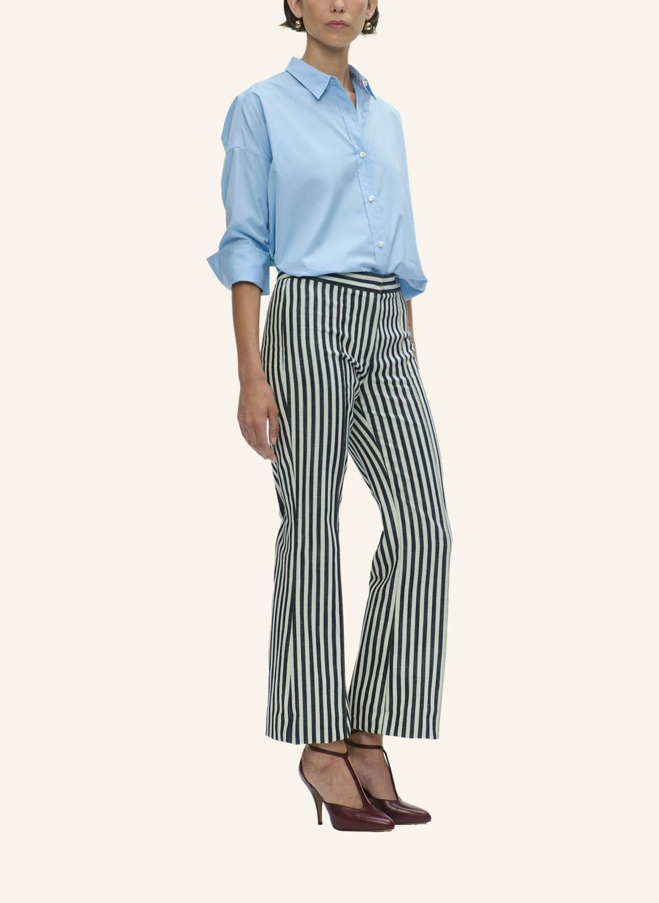 CÂLLAS MILANO LOLA Marlenehose in Gestreiftem Denim