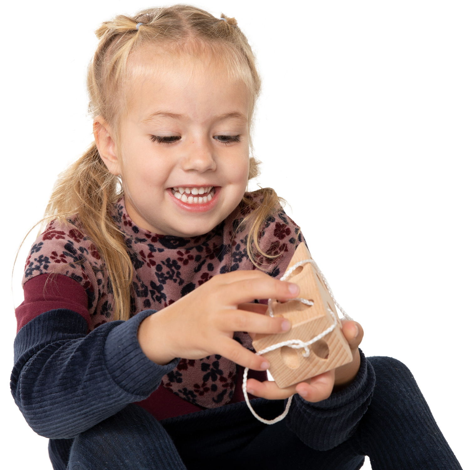 Small Foot-Kaas en Muis Houten Rijgspel