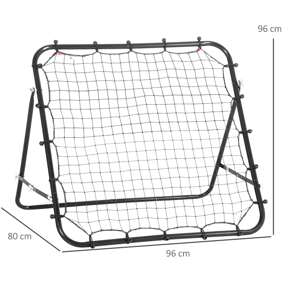 HOMCOM Fußball Rebounder mit verstellbaren Winkeln schwarz